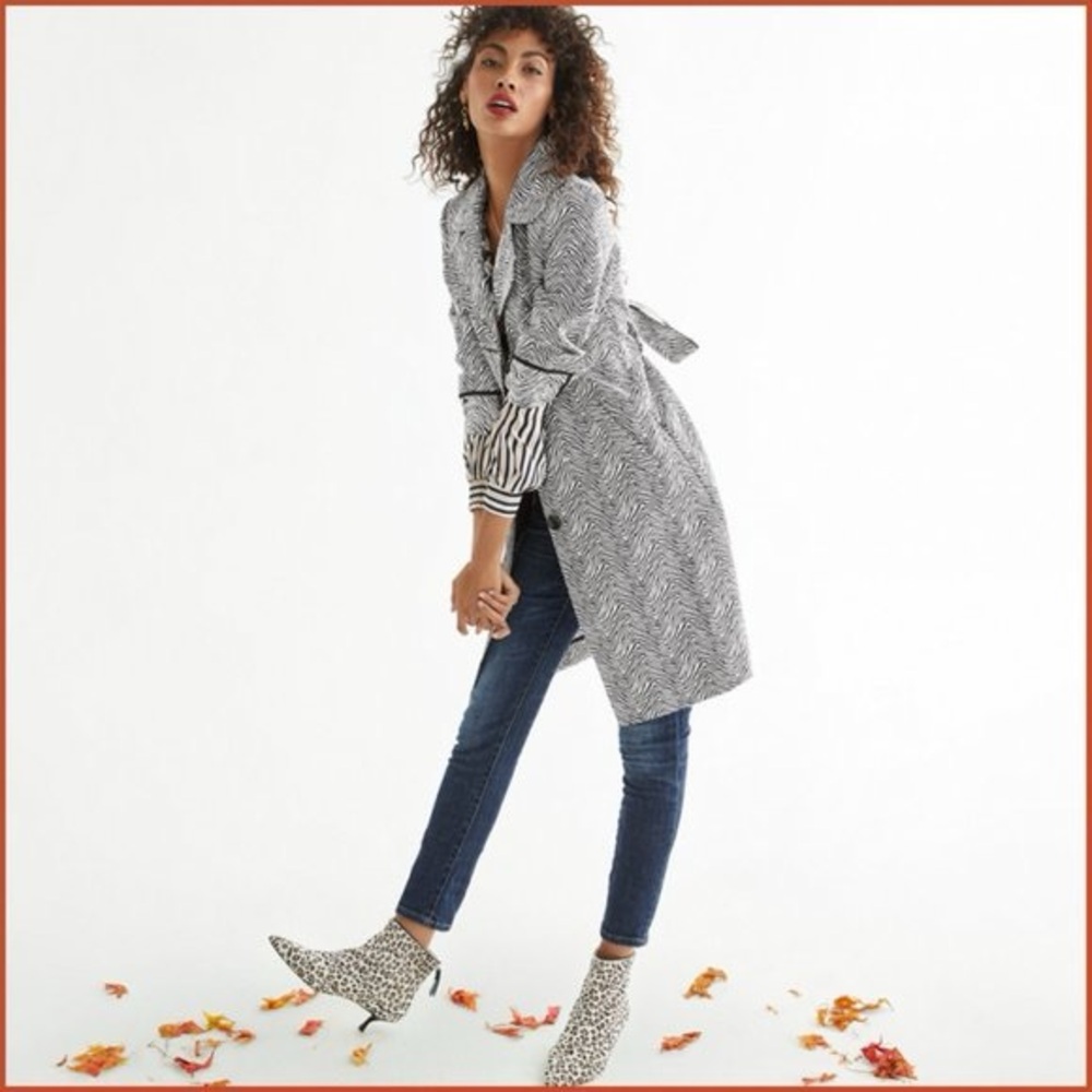CAbi Black and White Trench Coat